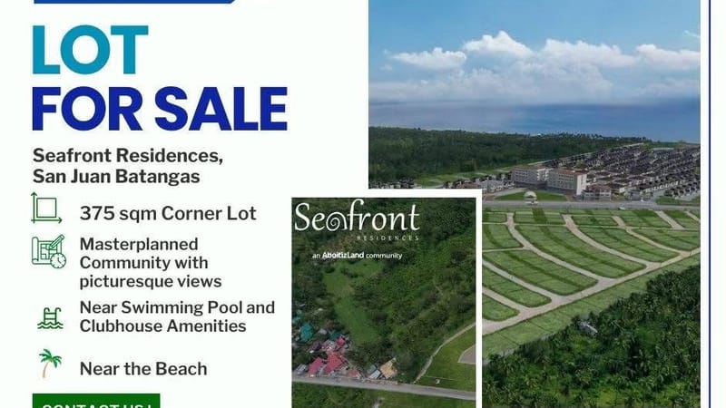 Residential Land for Sale in Seafront Residences San Juan Batangas