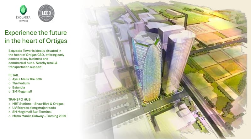 272 SQM Semi-Fitted Office for Lease in Ortigas Center, Pasig | LEED Platinum Building